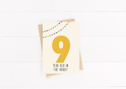 9th Birthday Card