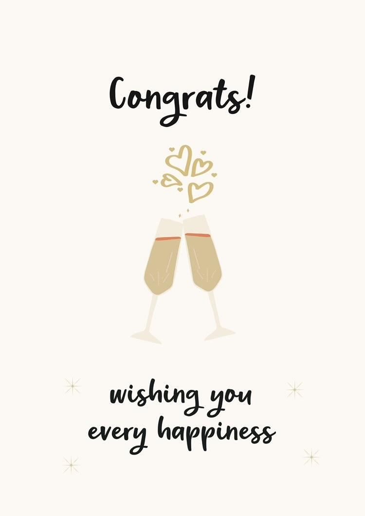 Wedding card - Congrats! Wishing you every happiness