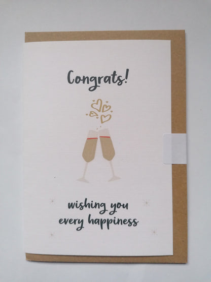 Wedding card - Congrats! Wishing you every happiness